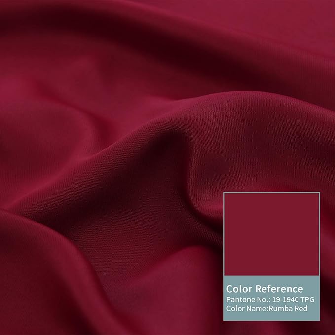 BGment Short 100% Blackout Curtains for Bedroom, Thermal Insulated Lined Energy Efficiency Noise Reducing Grommet Curtains 45 Inch Length for Small Window 2 Panels Each 42 Inch Wide, Burgundy Red