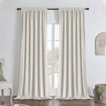 Joydeco White 100% Blackout Curtains 90 Inch 2 Panels, Luxury Thermal White Velvet Curtains for Bedroom Living Room, Soundproof Blackout Window Drapes, Rod Pocket & Back Tab (52W x 90L)
