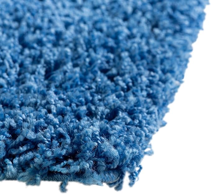 Unique Loom Solid Shag Collection Area Rug (6' 1" x 9' Rectangle, Periwinkle Blue)