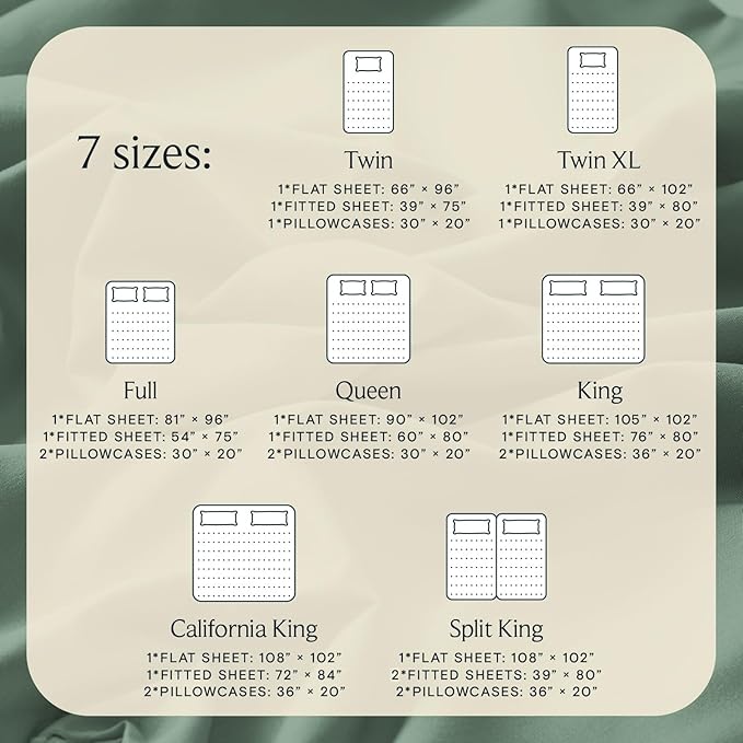 LuxClub 4 PC King Sheet Set, Deep Pockets Wrinkle Free Cooling Bed Sheets Hotel Bedding for Women, Men, Includes 1 Fitted Sheet, 1 Flat Sheet and 2 Pillowcases-Soft Tree Moss Green