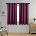 MIUCO Room Darkening Grommet Blackout Curtains for Livingroom Curtains Panels Set of 2 52x63 Inch Aubergine, Bonus 2 Tie Backs Included
