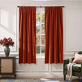 Lazzzy Velvet Blackout Curtains Thermal Insulated Room Window Drapes Super Soft Luxury Curtains for Living Room Bedroom Rod Pocket 2 Panels, Rust Red, 52" W x 72" L