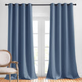 NICETOWN Stone Blue Blackout Curtains 96 inches Long, Grommet Thermal Insulated Room Darkening Window Treatments Voice Reducing for Bedroom/Kids Room, W52 x L96, 2 Panels