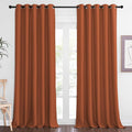 NICETOWN Blackout Curtain Drape for Bedroom - Light Reducing Thermal Insulated Solid Grommet Room Darkening Window Curtain 90 inches Long for Living Room (Burnt Orange, 1 Piece, W66 x L90)