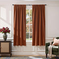 Lazzzy Velvet Blackout Curtains Thermal Insulated Room Window Drapes Super Soft Luxury Curtains for Living Room Bedroom Rod Pocket 2 Panels, Burnt Orange, 52" W x 72" L