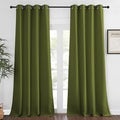 NICETOWN Blackout Window Curtain 90 inch Length - Room Darkening Thermal Insulated Grommet Large Window Treatment Light Blocking for Bedroom/Doorway (Olive Green, 1 Panel, W52 x L90)