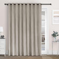 Macochico 100" Wx84 L Beige Taupe Full Blackout Curtains for Sliding Door, Thermal Insulated Drapery for Living Room Bedroom Windows Patio Door, Modern Chenille Grommet Curtains with Tieback 1 Panel