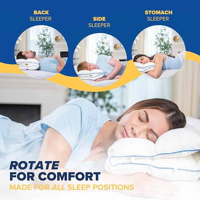 TUMBLE 6-Chamber Adjustable Bed Pillow & Pillowcase | Back, Side & Stomach Sleepers | Cooling Cover | Memory Foam & Gel Fiber Fill | Customize Your Comfort | CertiPUR/Oeko-Tex | Standard King 1 Pack