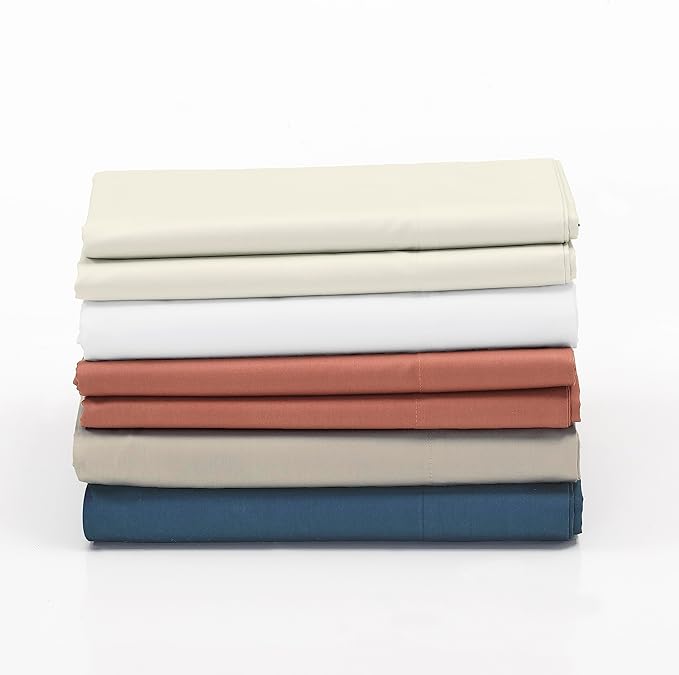 Cuddledown Dreamstead 100% Cotton Bed Sheets Set | 300 Thread Count | Luxurious Sateen Weave | Pure Combed Cotton | Soft | Wrinkle Resistant | 3 Piece Set | Navy | Twin | 39” x 75”