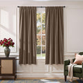 Lazzzy Velvet Blackout Curtains Thermal Insulated Room Window Drapes Super Soft Luxury Curtains for Living Room Bedroom Rod Pocket 2 Panels, Truffle, 52" W x 72" L