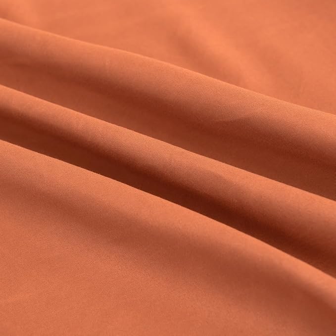 Terracotta Bed Skirt King Size Ruffled Bed Skirt with Split Corners, 12 Inch Drop Dust Ruffle Bed Skirts with Platform, Terracotta