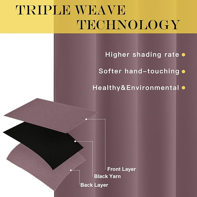 NICETOWN Blackout Drapery Curtain Panel 90 inches Long - Window Treatment Thermal Insulated Grommet Blackout Curtain/Drape for Bedroom Living Room (Dry Rose, 1 Panel, 46 by 90 inches)
