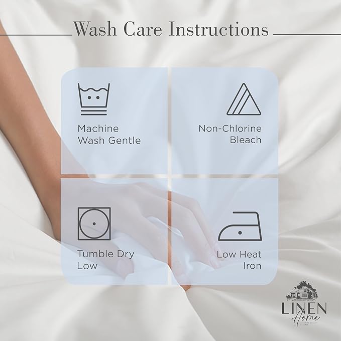 Linen Home 100% Cotton Percale Sheets Twin Size, Baby Blue, Deep Pocket, 3 Pieces Set - 1 Flat, 1 Deep Pocket Fitted Sheet and 1 Pillowcase, Crisp Cool and Strong Bed Linen
