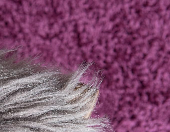 Unique Loom Solid Shag Collection Area Rug (2' 6" x 13' 1" Runner, Eggplant Purple)