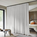 Room Divider Curtain - Total Blackout Privacy Panel, Thermal Insulated, Noise Reduction for Bedroom, Living Room, Window - Ceiling Track W 100 × H 84 in White