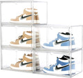 5 PACK XXL Shoe Storage Boxes Clear Stackable Acrylic Shoe Organizer for Closet Fit for US 15