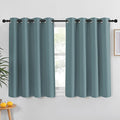 NICETOWN Greyish Blue Blackout Curtain for Kitchen Over Sink - Grommet Thermal Solid Curtain Window Treatment Energy Saving Sound Reducing for Boys Room/Bedroom (1 Panel, W52 x L45)