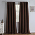Blackout Curtains 96 Inch Length 2 Panels Set, Black Out Curtains for Bedroom 96 Inch Long, Rod Pocket Energy Saving Room Darkening Drapes for Living Room Window Chocolate(W52 x L96)