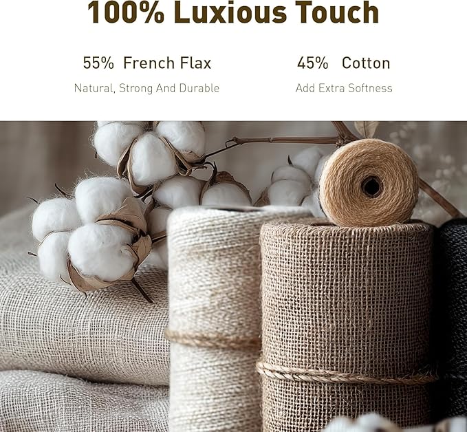 Hyde Lane Luxury Linen Quilt Set Queen Size, Organic European Flax Cotton Blend Bedding for Bedspread and Coverlet, Box Stitched, with 2 Pillow Shams, 90"x96", Linen