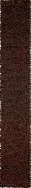 Unique Loom Solid Shag Collection Area Rug (2' 6" x 16' 5" Runner, Chocolate Brown)