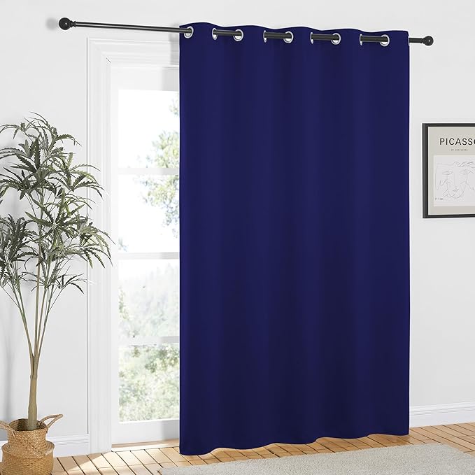 NICETOWN Navy Blue Blackout Curtains 84 inch Length, Grommet Top Room Darkening Drapes for Bedroom Living Room, Light Blocking Window Covering for Privacy (W66 x L84 Inch, 1 Panel)