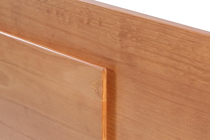 memomad Bali Slim Set: Storage Platform Bed with Drawers + Flat Panel Headboard (Queen Size, Oak Brown Wood)