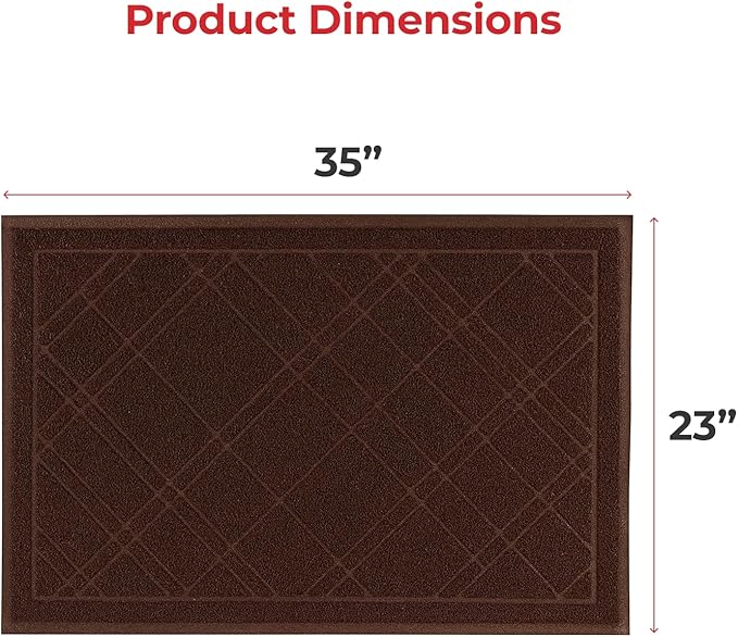 SlipToGrip Universal Door Mat – Plaid Design Size 35” x 23” – Anti Slip, Durable & Washable – Duraloop Mesh Entrance Outdoor & Indoor Welcome Mat – Dirt and Dust Absorber