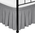 Biscaynebay Wrap Around Bed Skirts with Split Corners for Twin/Twin XL Beds 18" Drop, Silver Grey Adjustable Elastic Dust Ruffles Easy Fit Wrinkle Resistant Silky Luxurious Fabric Machine Washable
