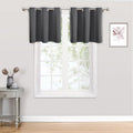 ChrisDowa Small Kitchen Valances for Windows - Grommet Short Thermal Insulated Room Darkening Window Valances Curtains for Living Room (2 Panels, Grey, 52 x 18 Inch)