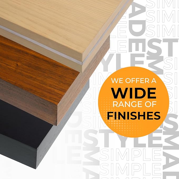 HÜNGSMART 60 Inch Wooden Floating Shelf – Supports 300lbs – 11 13/16 inch Deep - Engineered Wood – Black Stained Walnut Finish with Stainless Steel Insert– Includes Laser Welded Precision Wall Bracket