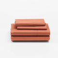 Cuddledown Dreamstead 100% Cotton Bed Sheets Set | 300 Thread Count | Luxurious Sateen Weave | Pure Combed Cotton | Soft | Wrinkle Resistant | 4 Piece Set | Red Sand | King | 78” x 80”