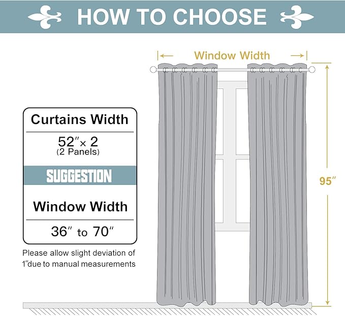 ChrisDowa Grommet Blackout Curtains for Bedroom and Living Room - 2 Panels Set Thermal Insulated Room Darkening Curtains (Brown, 52W x 95L)