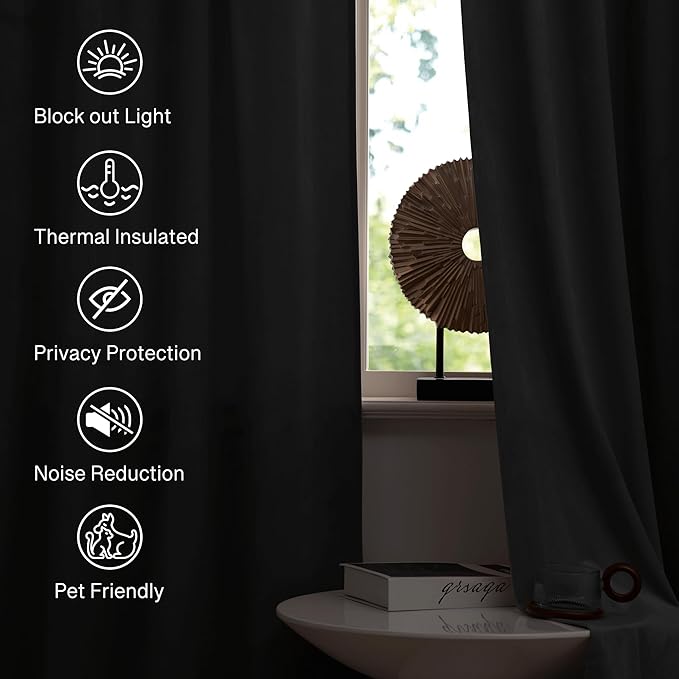 StangH Grey Velvet Curtains 84 inches Long - Soft Thick Velvet Blackout Window Drapes Thermal Insulated Window Treatment for Bedroom/Living Room/Dorm, W52 x L84 Per Panel, Set of 2
