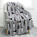 Jekeno Penguin Blanket Gifts for Women Men Couple Husband Wife Boyfriend Girlfriend Wedding Anniversary Birthday Christmas Girls Boys Teens Gift Antarctic Animals Throw Blanket Grey 50"x60"