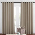 NICETOWN 50% Blackout Taupe Sliding Glass Curtains 2 Panels Set - Window Treatment Thermal Insulated Grommet Light Blocking Sound Reducing Drapes for Bedroom/Living Room, W80 x L84