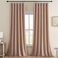 Joydeco Velvet Curtains Rose Beige Blackout Curtains Thermal Insulated 72 inches Long Window Curtains Super Soft Room Darkening Drapes for Bedroom Living Room Elegant Rod Pocket 2 Panels Rose Beige