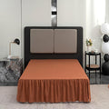 Bed Skirt Queen Size Ruffled Bed Skirt with Split Corners, Queen Bed Skirt 14 Inch Drop, TSUTOMI Queen Size Bed Skirt Terracotta for Ruffled Bed Skirt with Split Corners, Bed Skirts Queen Size