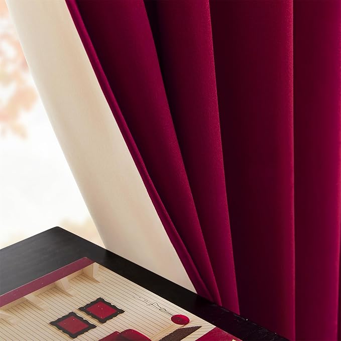Joydeco Customized Curtains, 100% Blackout Curtains for Bedroom and Living Room, Heavy Duty Luxury Thermal Insulated Red Velvet Curtains Rod Pocket & Back Tab 1 Panel, Custom Size