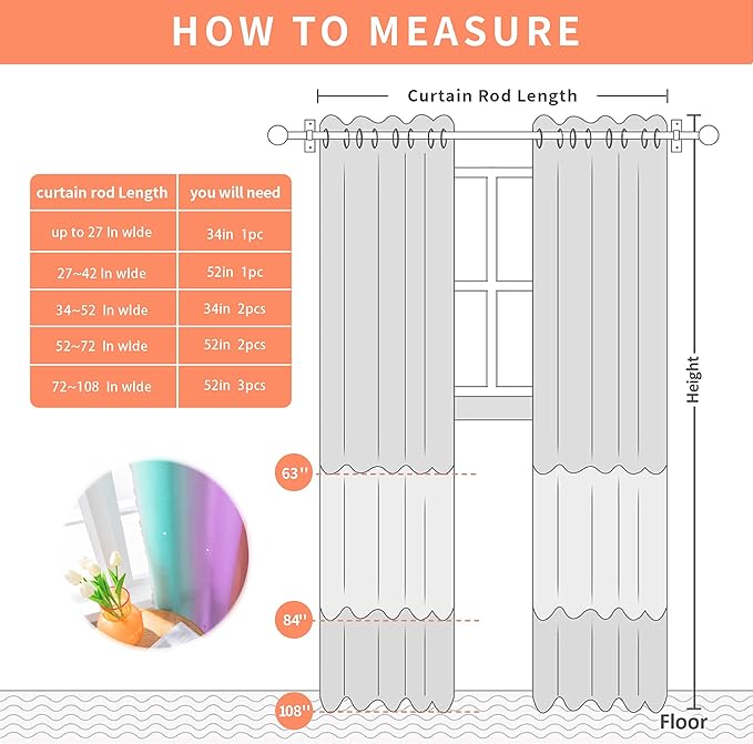 XiDi Kids Room Decor for Girls Bedroom, Pink Purple Green Curtains for Kids Rooms, Girls Room Curtains Windows Wall Drapes 42 Inchs Long 52 inches Wide 1 Panel