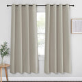 NICETOWN Room Darkening Bedroom Curtain 72 inches Long - Grommet Sound Reducing Window Treatment Privacy Thermal Curtain & Drape Light Blocking for Living Room (Natural, 1 Panel, W52 x L72)