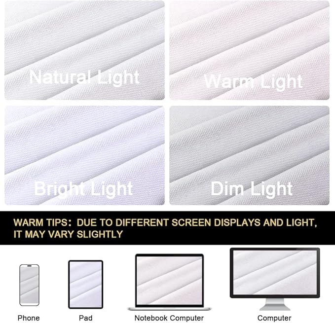 PrinceDeco Linen Texture Curtains for Bedroom Solid 100% Blackout Thermal Insulated with White Liner Room Darkening Curtains/Draperies for Living Room Nursery, Pearl White, 2 Pieces, W52 x L84