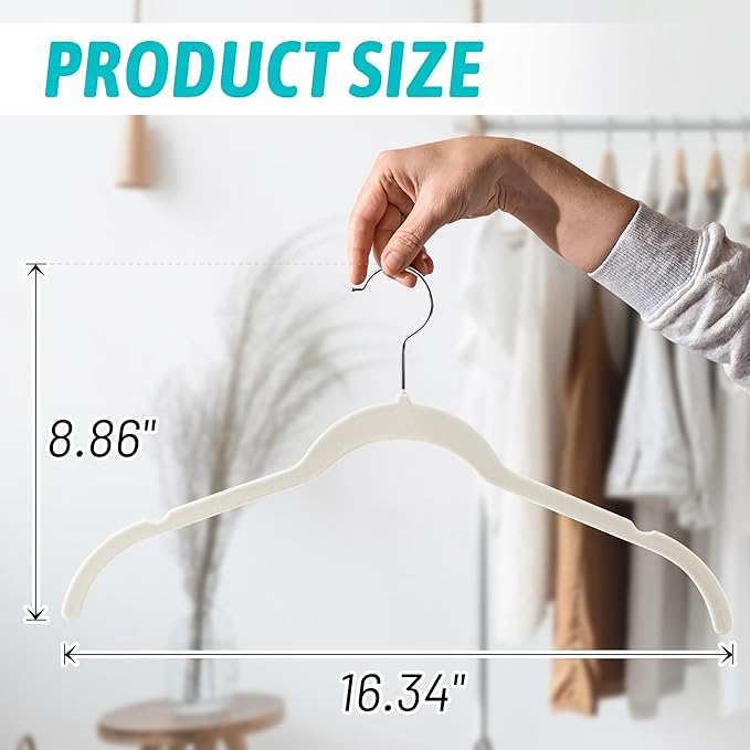 Premium Velvet Shirt Hangers 30 Pack, Non-Slip 360° Swivel Hook Slim Flocked Coat Hanger, Space Saving Felt Hanger for for Tank Top, Blouses, Strappy Dresses