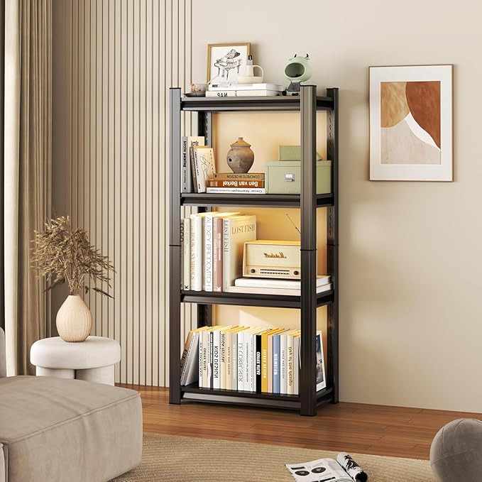 Garage Shelves,14-48''W Heavy-Duty Storage Shelves, Double-Layer Uprights, Thickened Shelves, Waterproof &Rustproof, Suitable for Indoor & Outdoor Use.