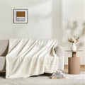 Sophia & William Throw Blanket for Couch Sofa(90x90 Inches) - Faux Fur Throw Soft Cozy, Gifts for Women, Cream