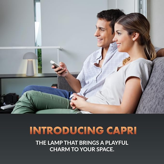 ‎Newhouse Lighting Capri, Fog Gray 2700K Dimmable Cordless USB-C Rechargeable Table Lamp NHTL-CA-GY, Cordless Desk Lamp for Living Room, Bedroom, Coffee Table, and Other Cozy Home Decor
