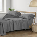 THREAD SPREAD Split King Sheets Sets for Adjustable Bed - 400 Thread Count 5 Piece Sateen Split Sheet Set, 2 Twin-XL Fitted Sheets, Ultra Soft, 16" Deep Pocket Split King Bed Sheet (Dark Grey)