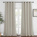 NICETOWN Blackout Natural Curtain for Living Room - Grommet Thermal Insulated Solid Room Darkening Thermal Curtain Drape Sound Reducing for Bedroom (1 Panel, W52 x L120)