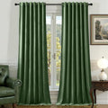 Olive Green Velvet Curtains 102 Inches Long for Bedroom, Super Soft Room Darkening Thermal Insulated Curtains Luxury Window Drapes for Living Room Nursery, Back Tab Rod Pocket, W52 x L102, 2 Panels