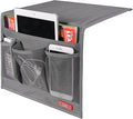 Bedside Storage Organizer, Table Cabinet Bedside Organizer Caddy for Remotes Phone Glasses (Classic 4 Pockets-Grey)