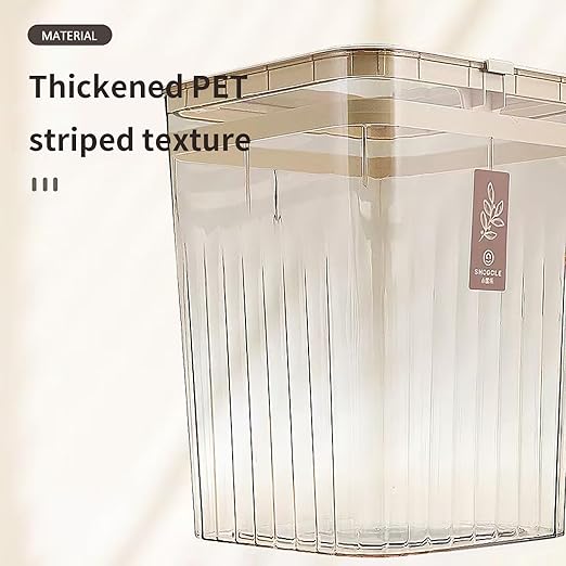 Bathroom Trach Can with Lid, 2.6 Gallon Grabage Can,Plastic Transparens Waste Basket with Press Top Lid,Clear Trach Bin for Home,Living Room,Bedroom,Office,Brown